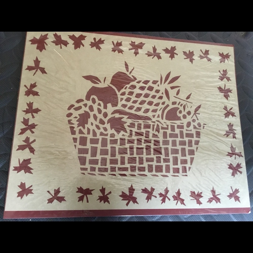 Unframed original cut paper art fruit basket 9x11”